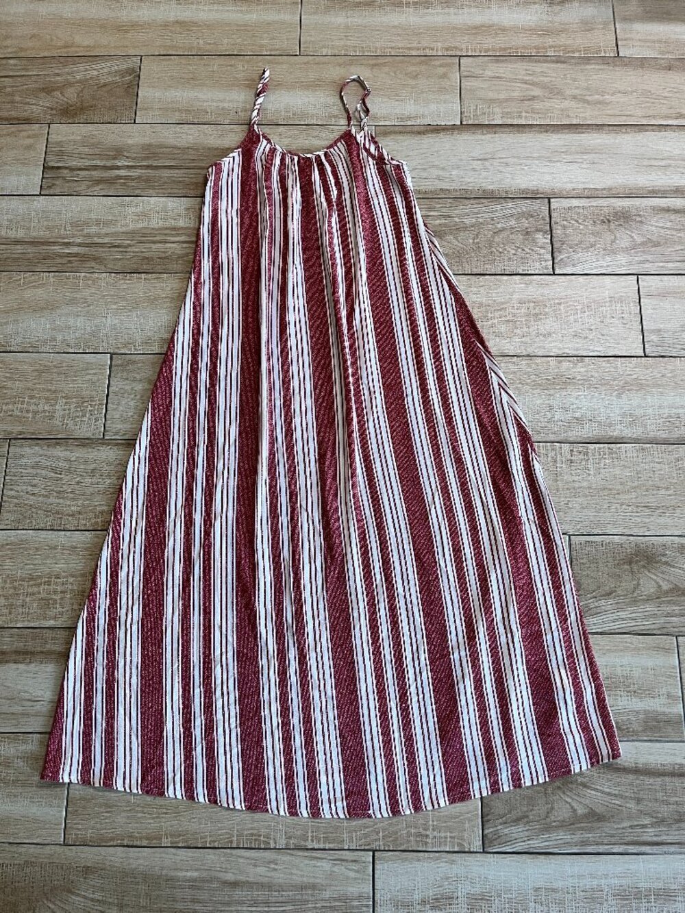 Womens Band of Gypsies Red/White Stripe Midi Dress - S - Picture 1 of 6